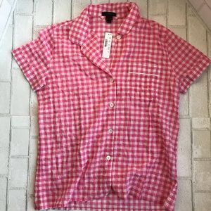J.Crew Pink Gingham Pajama Set